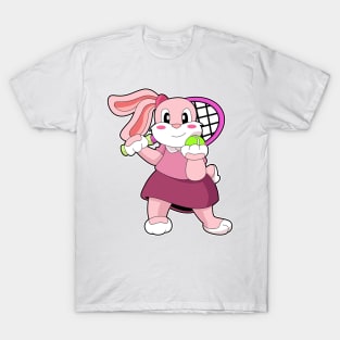 Rabbit at Tennis with Tennis racket T-Shirt